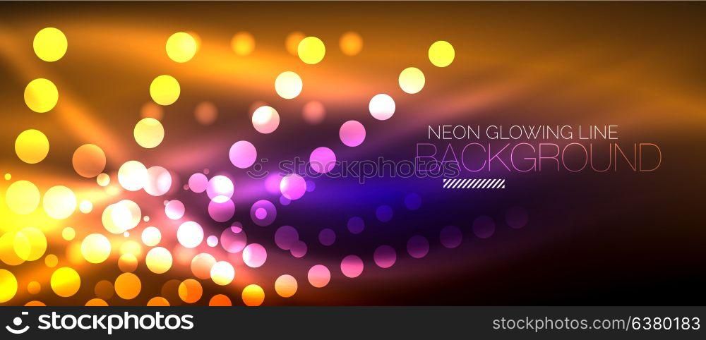 Circle abstract lights, neon glowing background. Circle abstract lights, neon glowing background. Vector digital template