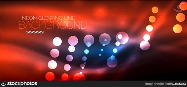 Circle abstract lights, neon glowing background. Circle abstract lights, red neon glowing background. Vector digital template
