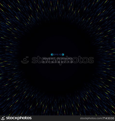 Circle abstraction of futuristic science blue orange color line pattern background. illustration vector eps10