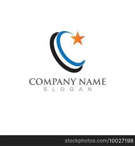 circle and star logo vector illustration template design