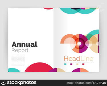 Circle annual report templates, business flyers. Vector abstract backgrounds