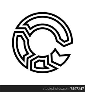 circle arrow line icon vector. circle arrow sign. isolated contour symbol black illustration. circle arrow line icon vector illustration
