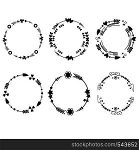 Circle arrow monograms frame.