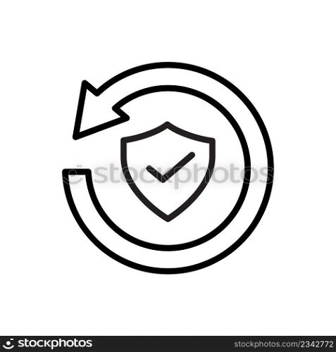 Circle arrow shield. Security protection concept. Design element. Safety internet technology. Vector illustration. stock image. EPS 10.. Circle arrow shield. Security protection concept. Design element. Safety internet technology. Vector illustration. stock image.