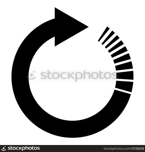 Circle arrow with tail effect Circular arrows Refresh update concept icon black color vector illustration flat style simple image