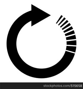 Circle arrow with tail effect Circular arrows Refresh update concept icon black color vector illustration flat style simple image