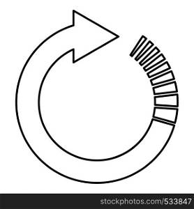 Circle arrow with tail effect Circular arrows Refresh update concept icon outline black color vector illustration flat style simple image