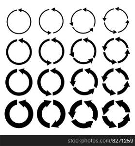 circle arrows isolated. Rotate arrow and spinning loading symbol. Circular rotation loading elements, redo process. Vector illustration. EPS 10.. circle arrows isolated. Rotate arrow and spinning loading symbol. Circular rotation loading elements, redo process. Vector illustration.