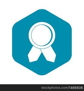 Circle badge wih ribbons icon. Simple illustration of circle badge wih ribbons vector icon for web. Circle badge wih ribbons icon, simple style