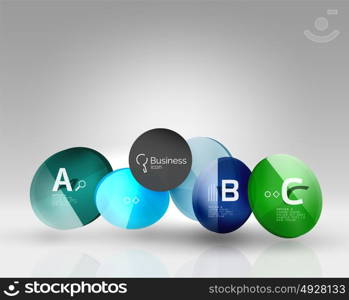 Circle banner template. Circle banner design on gray