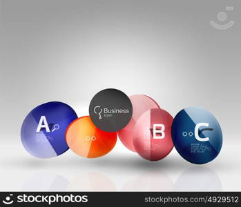 Circle banner template. Circle banner design on gray