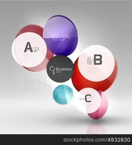 Circle banner template. Circle banner design on gray