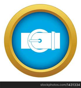 Circle belt buckle icon blue vector isolated on white background for any design. Circle belt buckle icon blue vector isolated