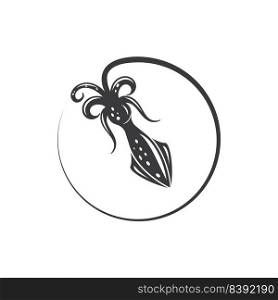 circle black sea cuttlefish icon vector element design template web