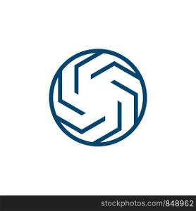 Circle Blue Ball Line Logo Template Illustration Design. Vector EPS 10.