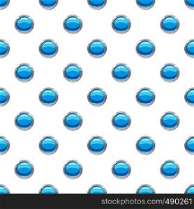 Circle blue button pattern seamless repeat in cartoon style vector illustration. Circle blue button pattern