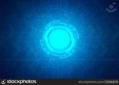 Circle blue digital technology, Innovation concept, speed background