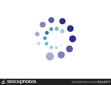 Circle C Letter Digital Network , abstract C dotted logo design. 
