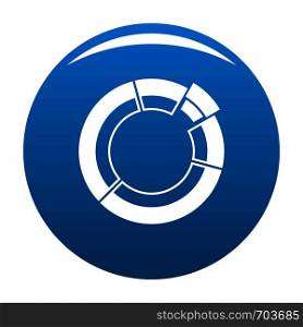Circle chart icon vector blue circle isolated on white background . Circle chart icon blue vector