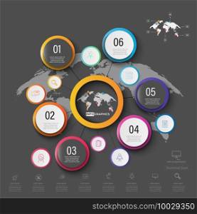 circle chart origami paper color in Vector info-graphic template for diagram presentation chart and business concept with 8 element options