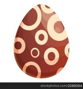 Circle chocolate egg icon cartoon vector. Dark candy. Caramel milk. Circle chocolate egg icon cartoon vector. Dark candy