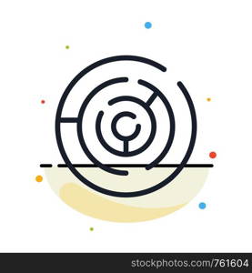 Circle, Circle Maze, Labyrinth, Maze Abstract Flat Color Icon Template