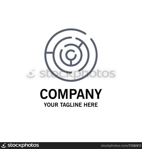 Circle, Circle Maze, Labyrinth, Maze Business Logo Template. Flat Color