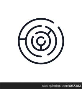 Circle, Circle Maze, Labyrinth, Maze Flat Color Icon. Vector icon banner Template