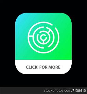 Circle, Circle Maze, Labyrinth, Maze Mobile App Button. Android and IOS Line Version
