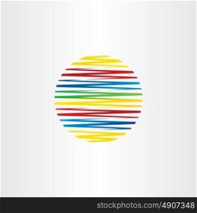 circle colorful line globe vector abstract