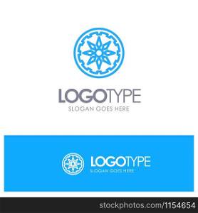 Circle, Country, India Blue Outline Logo Place for Tagline