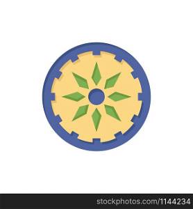 Circle, Country, India Flat Color Icon. Vector icon banner Template