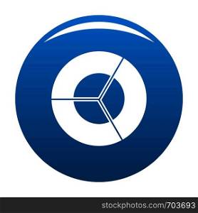 Circle diagram icon vector blue circle isolated on white background . Circle diagram icon blue vector
