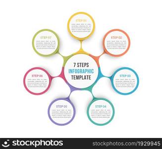 Circle diagram template with seven steps or options, process chart, vector eps10 illustration. Circle Diagram - Seven Elements