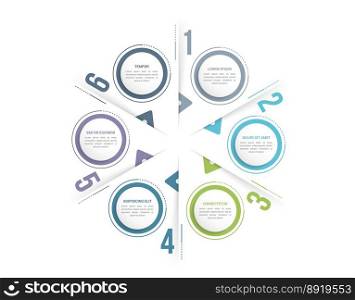Circle diagram template with six steps or options, infographic template for web, business, presentations, vector eps10 illustration. Circle Infographics - Six Elements