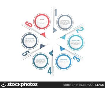Circle diagram template with six steps or options, infographic template for web, business, presentations, vector eps10 illustration. Circle Infographics - Six Elements