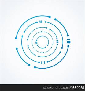 Circle digital technology , logo design template
