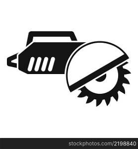 Circle electric saw icon simple vector. Power chain. Chainsaw tool. Circle electric saw icon simple vector. Power chain