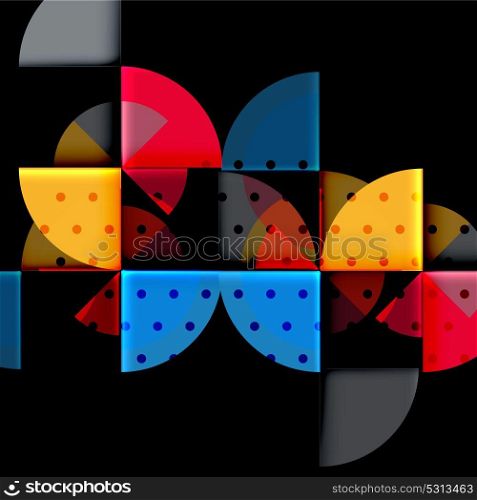 Circle elements on black background. Circle elements on black background, vector geometric template design