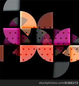 Circle elements on black background. Circle elements on black background, vector geometric template design