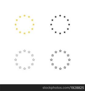 Circle eu star icon. European flag logo. Stars euro symbol in vector flat style.