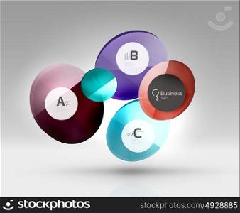 Circle geometric abstract background. Circle geometric abstract background, colorful business or technology design for web on white with sample text
