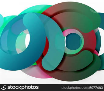 Circle geometric abstract background, colorful business or technology design for web. Circle geometric abstract background, colorful business or technology design for web. Paper round shapes - rings, geometric 3d style texture, banner