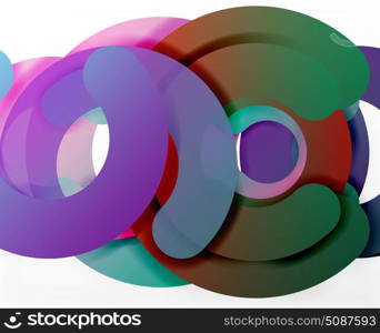 Circle geometric abstract background, colorful business or technology design for web. Circle geometric abstract background, colorful business or technology design for web. Paper round shapes - rings, geometric 3d style texture, banner