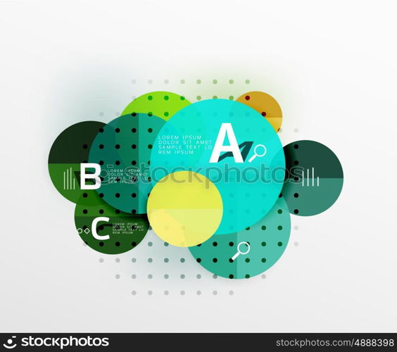 Circle geometric abstract background. Vector template background for workflow layout, diagram, number options or web design