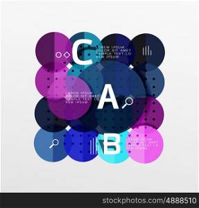Circle geometric abstract background. Vector template background for workflow layout, diagram, number options or web design