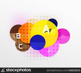 Circle geometric abstract background. Vector template background for workflow layout, diagram, number options or web design