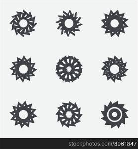 Circle geometric ornaments spirographs set vector image