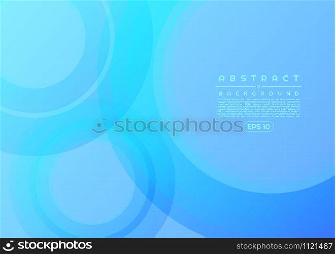 Circle geometric shape modern art design cyan color bright minimal style with space for text. vector illustration