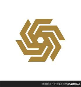 Circle Gold Hexagon Ornamental Logo Template Illustration Design. Vector EPS 10.